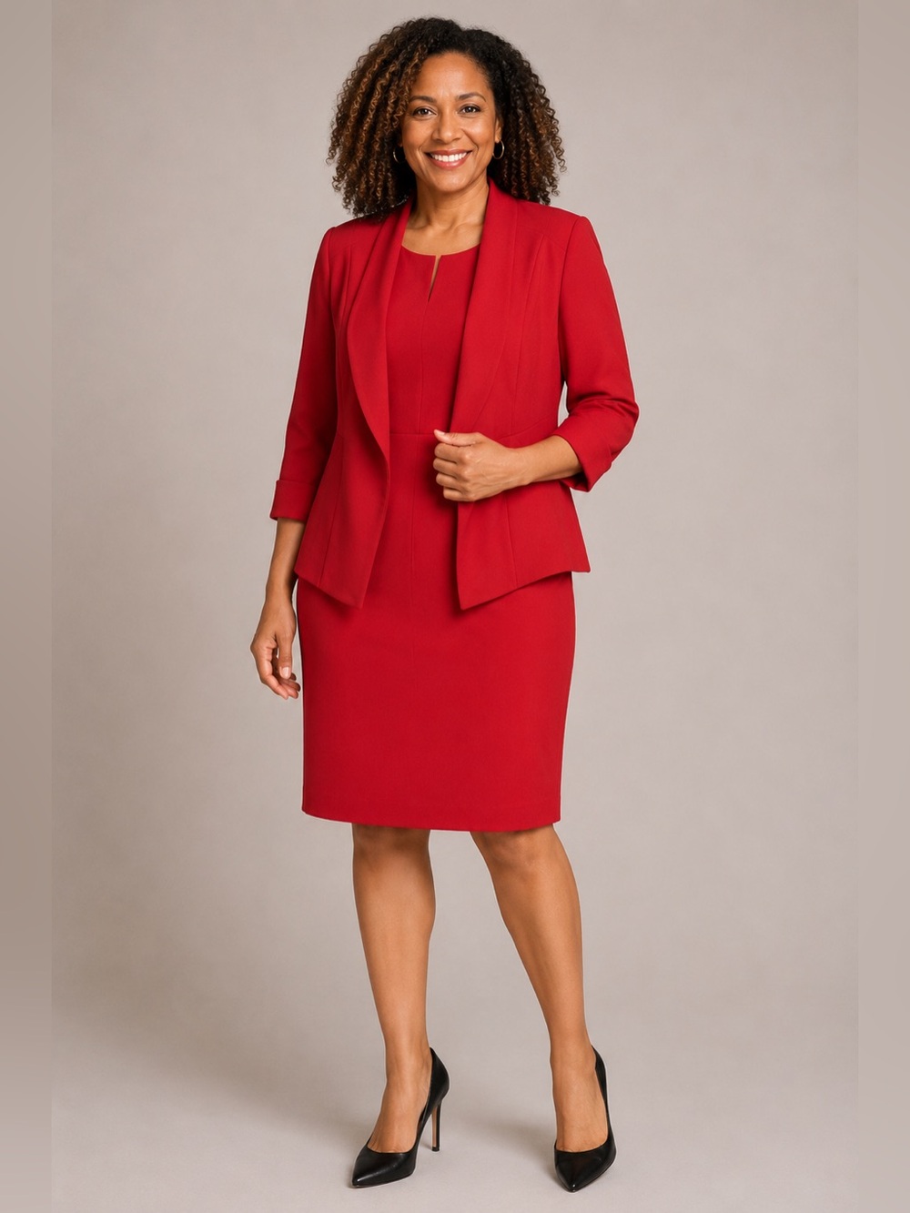 Kasper 2 Piece Red Dress Suit Women's Sz 16